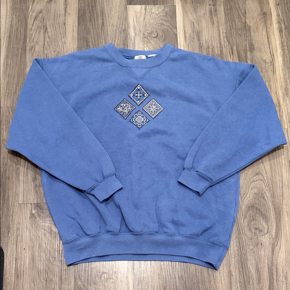 💙 Vintage SJB Sport Blue Embroidered Crewneck Sweatshirt